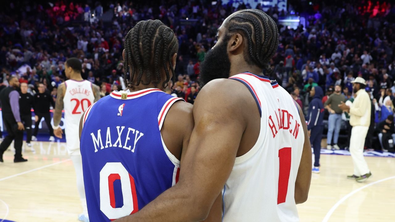 Tyrese Maxey and James Harden
