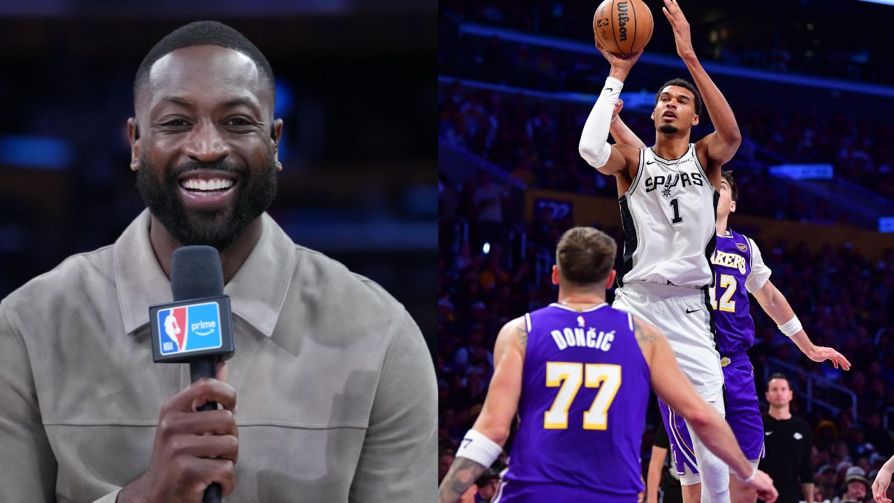 Dwyane Wade (L), Victor Wembanyama (R)