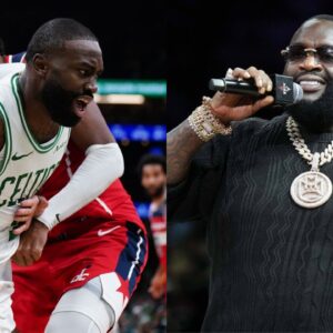 Jaylen Brown(L) and Rick Ross(R)
