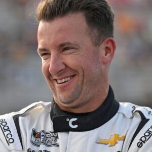 Sep 6, 2025; Madison, Illinois, USA; NASCAR Cup Series driver AJ Allmendinger (16) looks on during practice and qualifying for the Enjoy Illinois 300 at World Wide Technology Raceway.