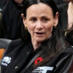 Nov 4, 2025; Toronto, Ontario, CAN; The WNBA Toronto Tempo head coach Sandy Brondello sits courtside during a game between the Milwaukee Bucks and Toronto Raptors at Scotiabank Arena.