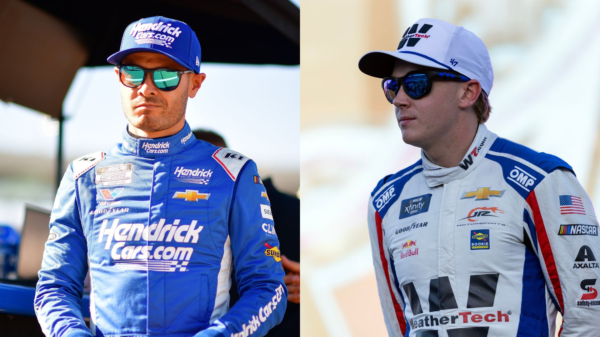 Kyle Larson (L) and Connor Zilisch (R)