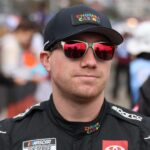 Oct 26, 2025; Martinsville, Virginia, USA; NASCAR Cup Series driver Tyler Reddick (45) before the Xfinity 500 at Martinsville Speedway.
