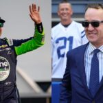 Kyle Busch (L) and Peyton Manning (R)