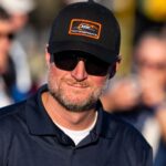 Nov 1, 2025; Avondale, Arizona, USA; NASCAR Xfinity Series team owner Dale Earnhardt Jr during the Xfinity Series Championship race at Phoenix Raceway