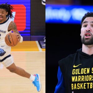 Ja Morant (L), Klay Thompson (R)