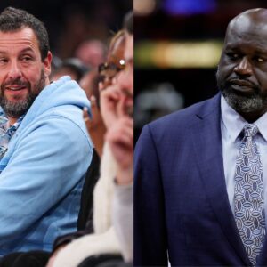 Adam Sandler(L) and Shaquille O'Neal (R)