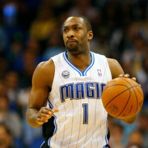 March 4, 2011; Orlando FL, USA; Orlando Magic point guard Gilbert Arenas (1) during the second quarter against the Chicago Bulls at Amway Center. The Chicago Bulls defeated Orlando Magic 89-81. Mandatory Credit: Kim Klement-Imagn Images