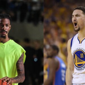 Ja Morant (L), Klay Thompson (R)