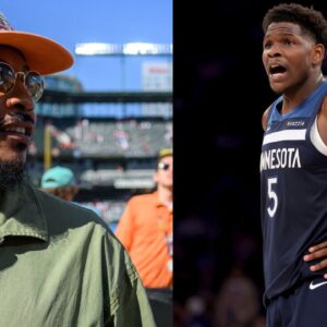Carmelo Anthony (L), Anthony Edwards (R)