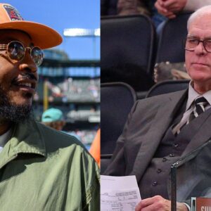 Carmelo Anthony (L), Phil Jackson (R)