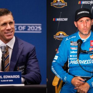 Carl Edwards (L) and Denny Hamlin (R)