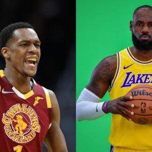 Rajon Rondo (L), LeBron James (R)