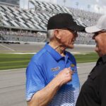 DAYTONA, FL - FEBRUARY 11: Team Owners Joe Gibbs and Rick Hendrick during Daytona 500 Qualifying on Sunday 11, 2018 at Daytona International Speedway in Daytona Beach, Florida