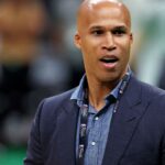 Jun 5, 2024; Boston, MA, USA; TV analyst and former player Richard Jefferson during the NBA Finals Media Day at TD Garden