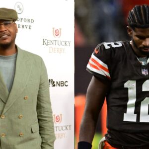 Carmelo Anthony (L), Shedeur Sanders (R)