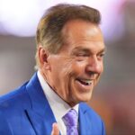 Former Alabama coach Nick Saban at the college football game between Tennessee and Alabama at Bryant-Denny Stadium in Tuscaloosa, Ala., on Oct. 18, 2025.