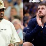 Carmelo Anthony (L) and Nikola Jokic (R)