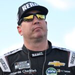 Sep 6, 2025; Madison, Illinois, USA; NASCAR Cup Series driver Kyle Busch (8) looks on during practice and qualifying for the Enjoy Illinois 300 at World Wide Technology Raceway.