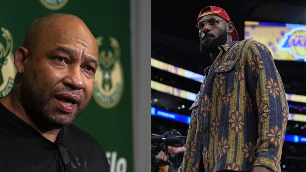 Darvin Ham (L), LeBron James (R)