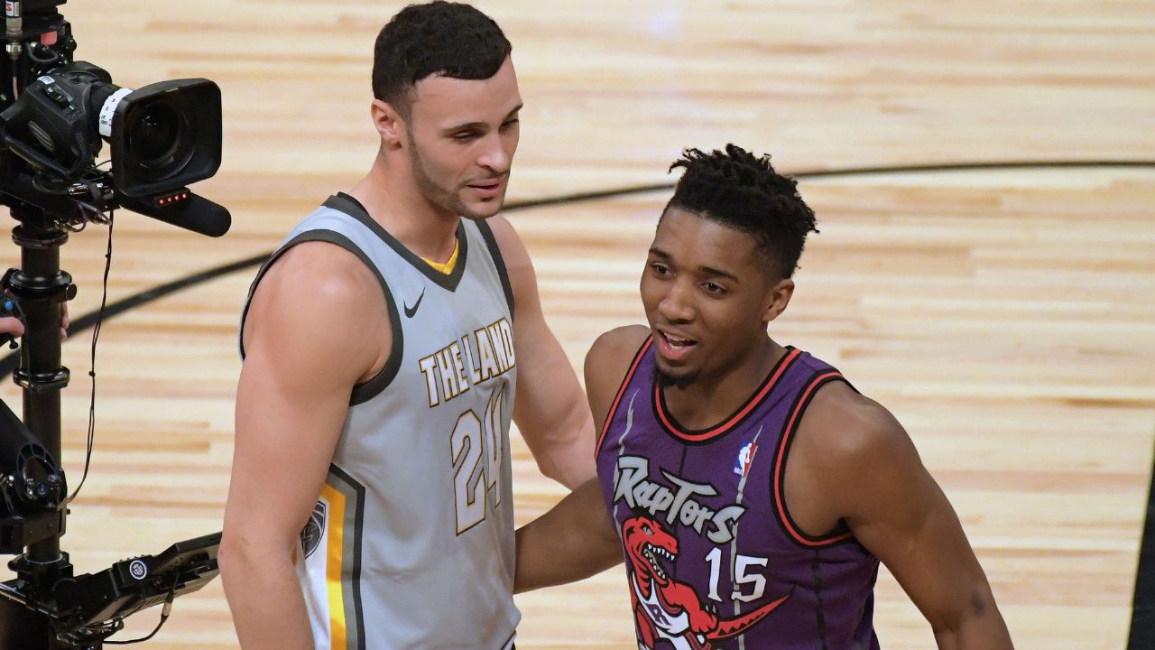 Larry Nance Jr. and Donovan Mitchell