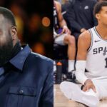 Kendrick Perkins (L), Victor Wembanyama (R)