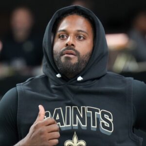 New Orleans Saints defensive end Cameron Jordan (94) warms up prior to the game against the New York Giants at Caesars Superdome.