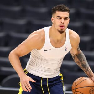 Denver Nuggets forward Michael Porter Jr. (1) during the Denver Nuggets game versus the Los Angeles Clippers on November 27, 2023 at Crypto.com Arena in Los Angeles, CA.