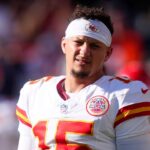 Kansas City Chiefs quarterback Patrick Mahomes (15) before the game against the Denver Broncos at Empower Field at Mile High.