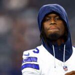 Dallas Cowboys wide receiver George Pickens (3) before the game against the Atlanta Falcons at AT&T Stadium.