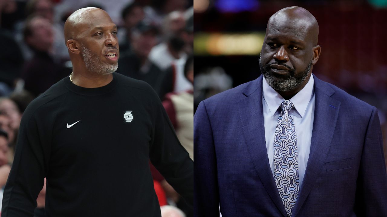 Chauncey Billups(L) and Shaquille O'Neal(R)