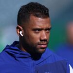 New York Giants quarterback Russell Wilson before a game against the Philadelphia Eagles at Lincoln Financial Field.