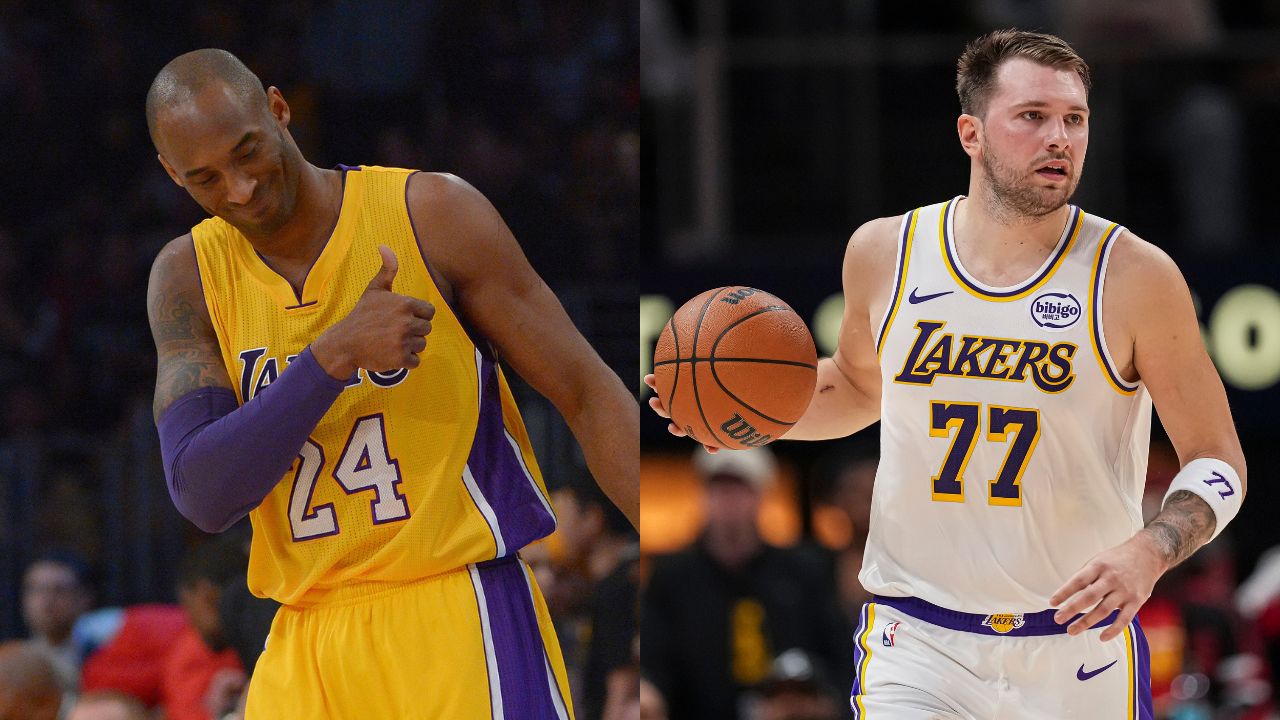 Kobe Bryant (L) and Luka Doncic (R)