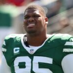 New York Jets defensive tackle Quinnen Williams (95) before the game against the Buffalo Bills at MetLife Stadium.