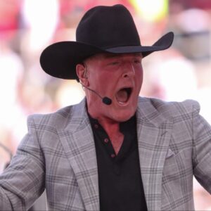 Pat McAfee rings a Saddle Tramps bell during College GameDay before a Big 12 Conference football game, Saturday, Nov. 8, 2025, at Jones AT&T Stadium.