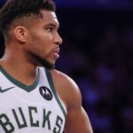 Nov 28, 2025; New York, New York, USA; Milwaukee Bucks forward Giannis Antetokounmpo (34) looks back during the second half against the New York Knicks at Madison Square Garden