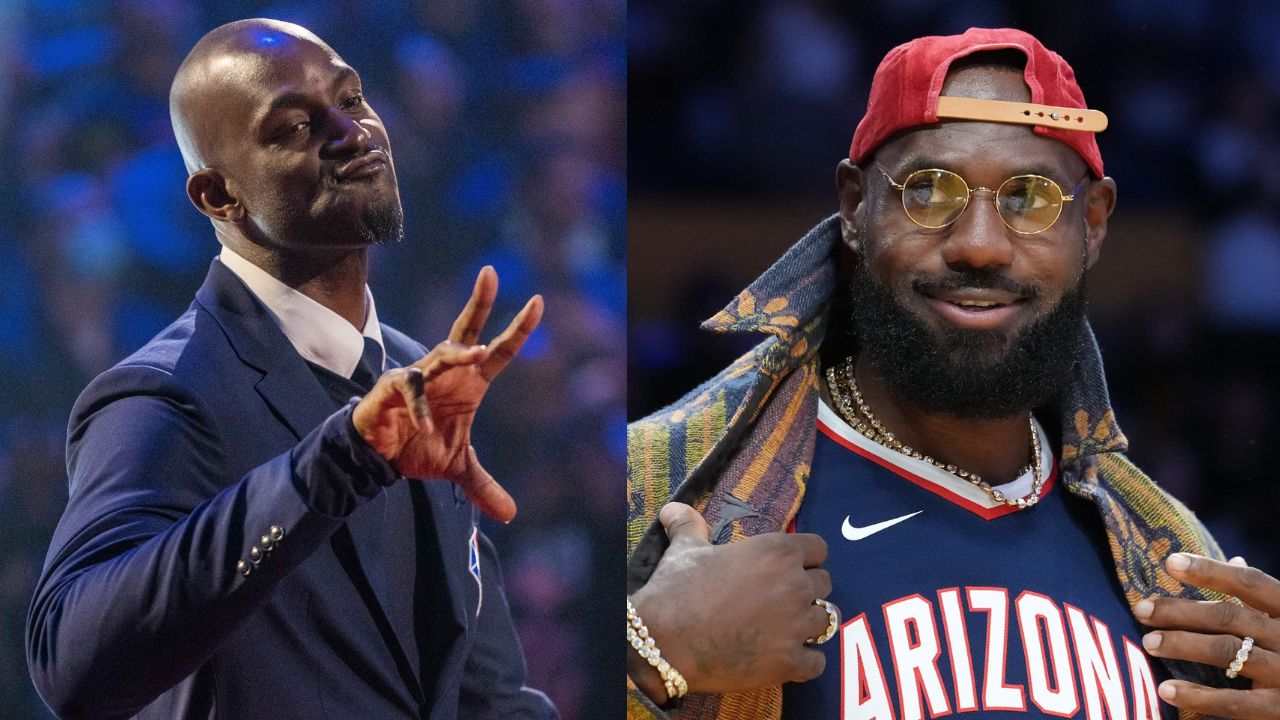 Kevin Garnett (L), LeBron James (R)