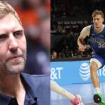Dirk Nowitzki (L), Cooper Flagg (R)