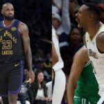 LeBron James(L) and DeAndre Jordan(R)