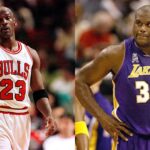 Michael Jordan (L) and Shaquille O'Neal (R)