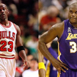 Michael Jordan (L) and Shaquille O'Neal (R)