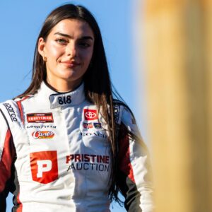 Oct 31, 2025; Avondale, Arizona, USA; NASCAR Truck Series driver Toni Breidinger (5) during the NASCAR Truck Series Championship race at Phoenix Raceway