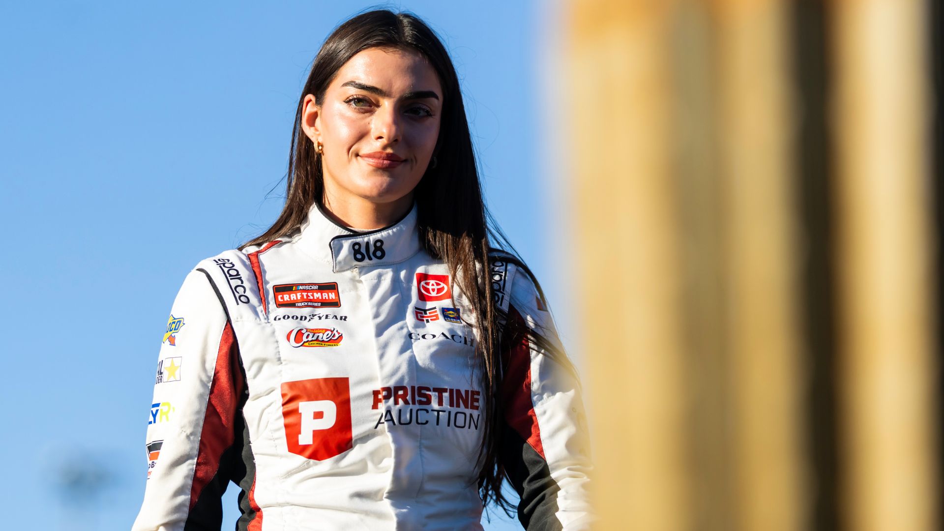 Oct 31, 2025; Avondale, Arizona, USA; NASCAR Truck Series driver Toni Breidinger (5) during the NASCAR Truck Series Championship race at Phoenix Raceway