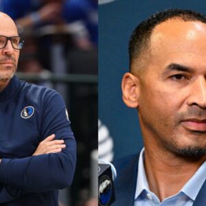 Jason Kidd (L), Nico Harrison (R)