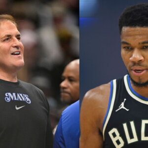 Mark Cuban (L), Giannis Antetokounmpo (R)