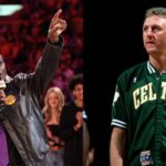 Michael Cooper (L) and Larry Bird (R)