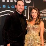 Nov 22, 2024; Charlotte, NC, USA; NASCAR Cup Series driver Chase Briscoe and wife Marissa during the NASCAR Awards Banquet at Charlotte Convention Center.