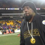 Pittsburgh Steelers head coach Mike Tomlin looks on after the game against the Buffalo Bills at Acrisure Stadium.