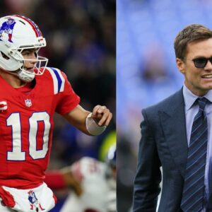 Drake Maye and Tom Brady