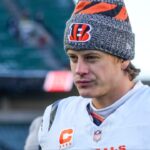 Cincinnati Bengals quarterback Joe Burrow (9) walks for the locker room after the fourth quarter of the NFL Week 15 game between the Cincinnati Bengals and the Baltimore Ravens at Paycor Stadium in Cincinnati on Sunday, Dec. 14, 2025. The Bengals were shut out, 24-0.